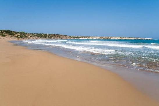 Sandy beach on the Famagusta coastline